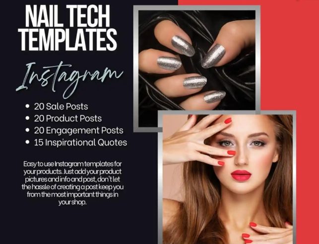 Nail Tech Luxury Social Media Marketing Templates to Grow Business