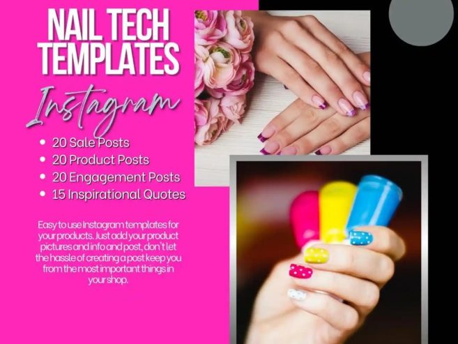 Nail Tech Luxury Social Media Marketing Templates to Grow Business