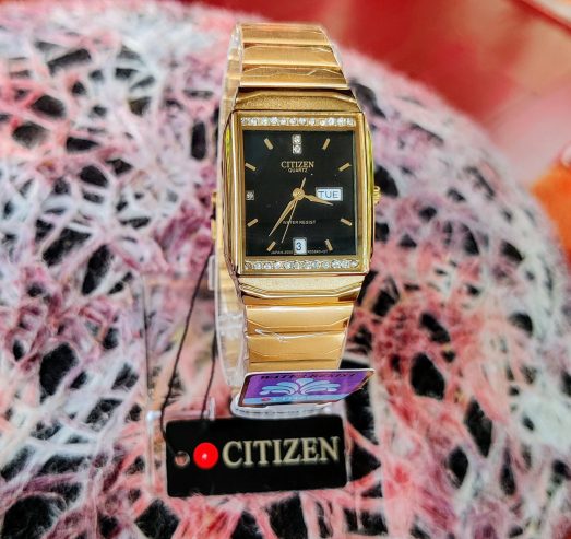 Authentic Male & Female Citizen Diamond Electroplated Gold Watches