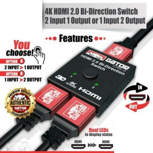 Bi-Directional 4K HDMI Cable Splitter Hub