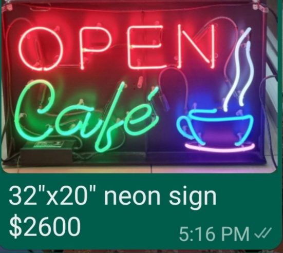 OPEN CAFE sign