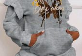 Butterfly print hoodie set