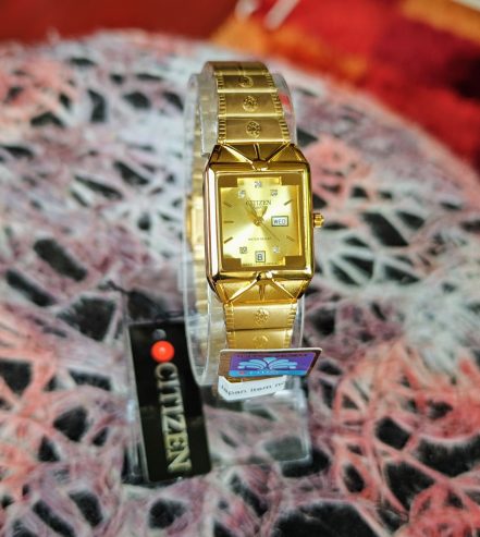 Authentic Male & Female Citizen Diamond Electroplated Gold Watches