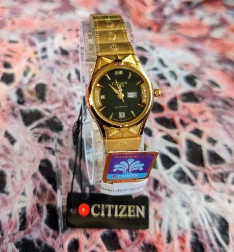 Authentic Male & Female Citizen Diamond Electroplated Gold Watches