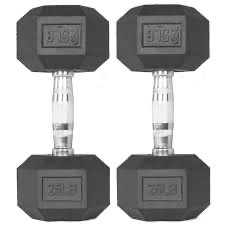 25lb Rubber Hex Dumbbells (pair)