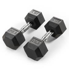 20lb Rubber Hex Dumbbell (Pair)