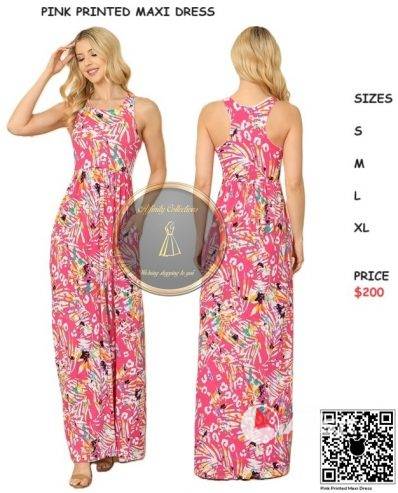 Pink Floral Maxi Dress