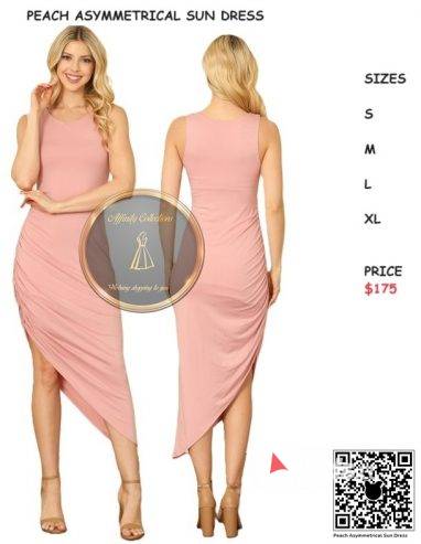 Peach Asymmetrical Sun Dress