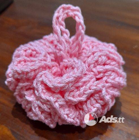 Crocheted Mini Pouf or Loofa