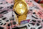 Authentic Male & Female Citizen Diamond Electroplated Gold Watches