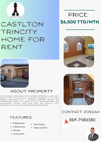 CASTLTON TRINCITY HOME FOR RENT