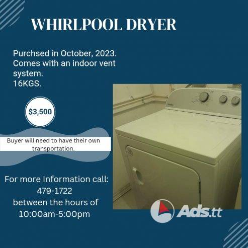 Whirlpool Electric Dryer -$3500 (neg)