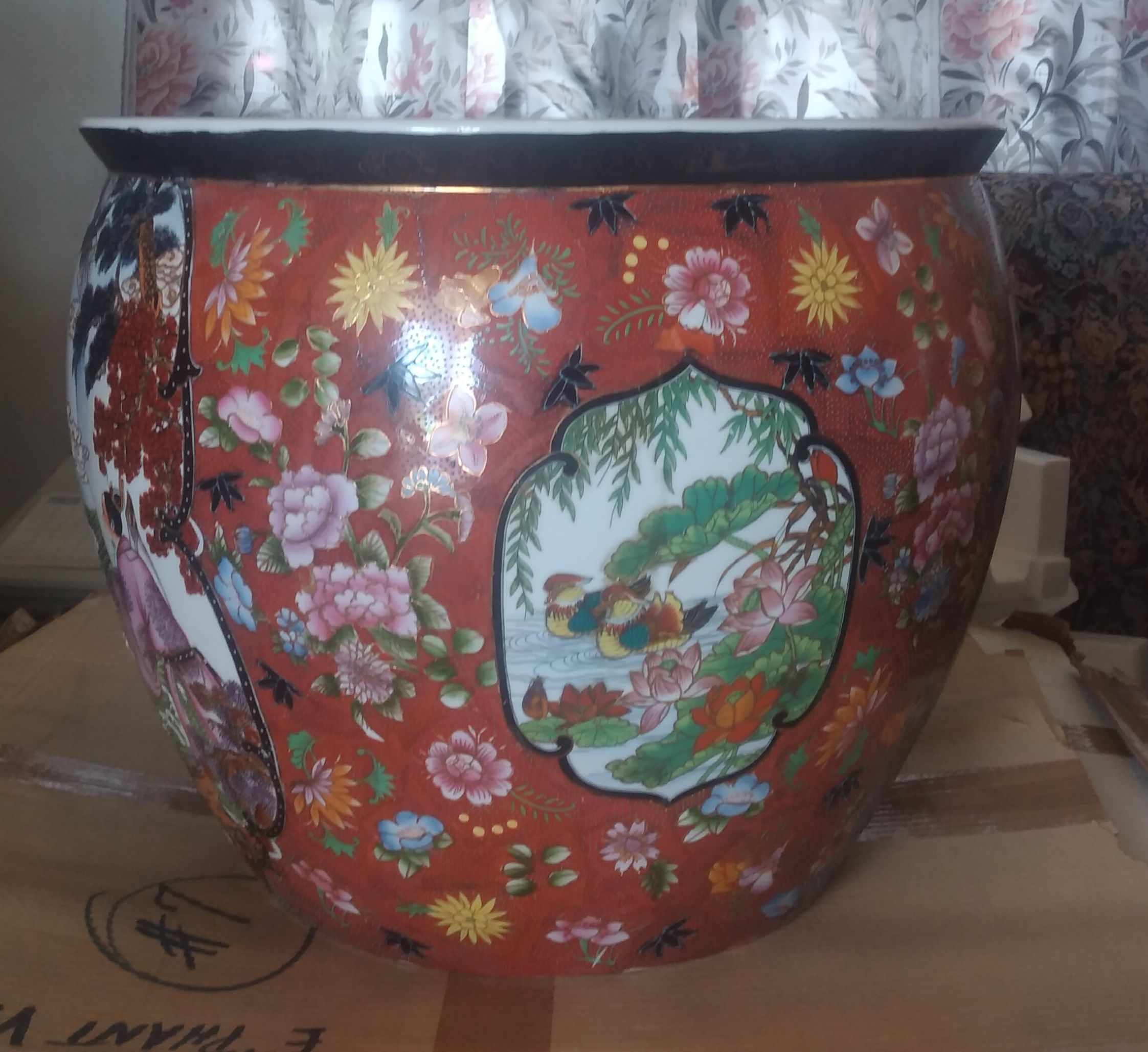 Beautiful large Goldfish Bowler Vase🐠Household item Porcelain China 1900s Ceramics & Porcelain