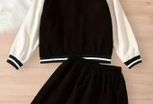 Two piece Preppy-style Varsity jacket and skirt (Polyester)