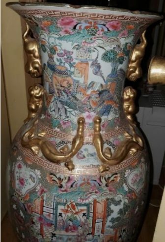 Chinese Rose Madallion Porcelain Gilt floor Vase 95cm