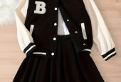 Two piece Preppy-style Varsity jacket and skirt (Polyester)