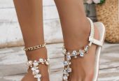 White Rhinestone Sandals