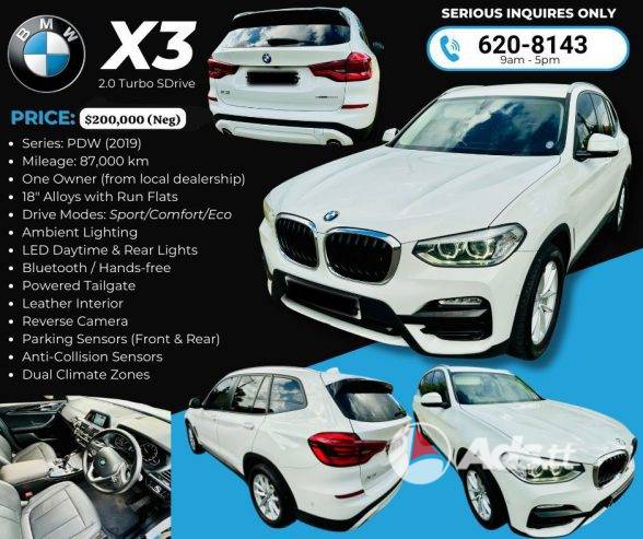 BMW X3 2.0Turbo SDrive/ Price: $200,000 neg