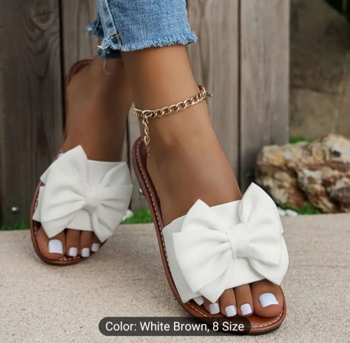 Toes out bow sandals