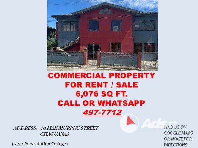 COMMERCIAL PROPERTY FOR RENT / SALE 497-7712