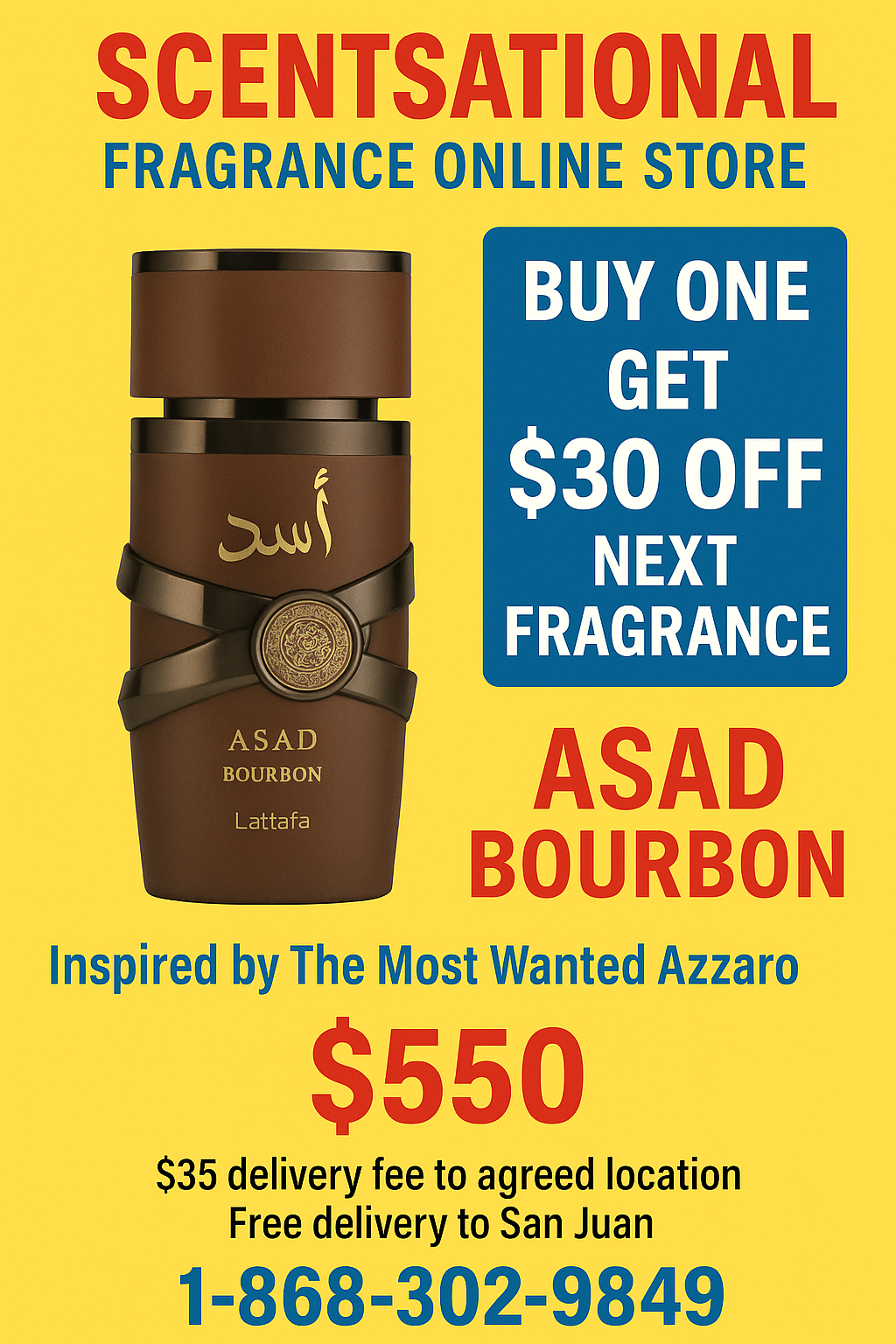 Step into bold confidence with ASAD Bourbon by Lattafa – a luxurious, seductive fragrance inspired by Azzaro’s The Most Wanted