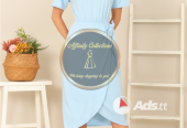 Blue Knee-Length Work Dress