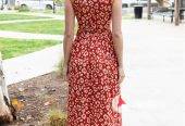 Rust Animal Print Maxi Dress