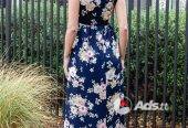 Navy Floral Maxi Dress