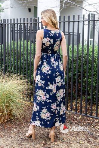Navy Floral Maxi Dress