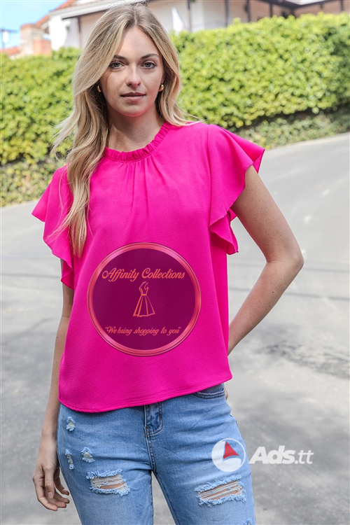 Pink Ruffle Sleeve Top