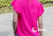 Pink Ruffle Sleeve Top
