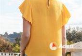 Yellow Ruffle Sleeve Blouse