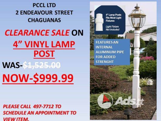 VINYL LAMP POST FOR PATIO/GARDEN AREA