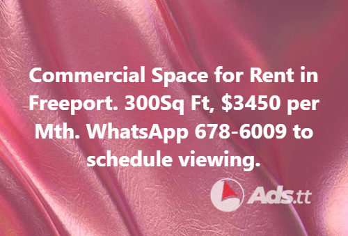 Commercial Space for Rent. Freeport. 300 Sq Ft. $3450 Per Mth. WhatsApp 678-6009