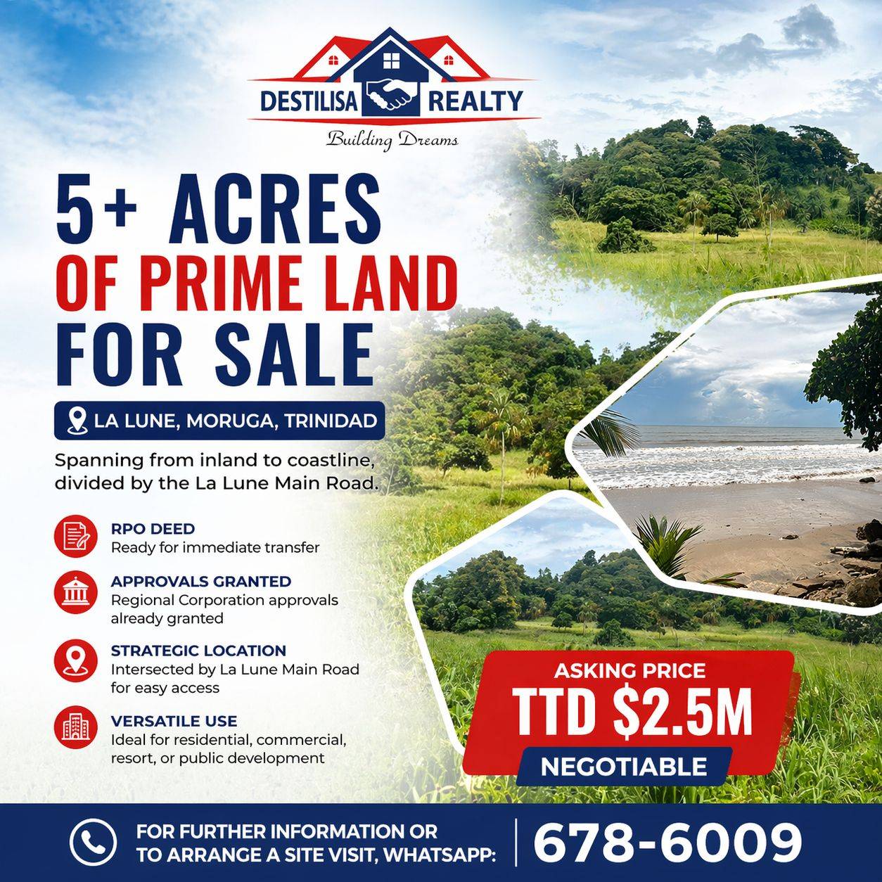 5 Acres of Land for Sale in La Lune Moruga (Freehold)
