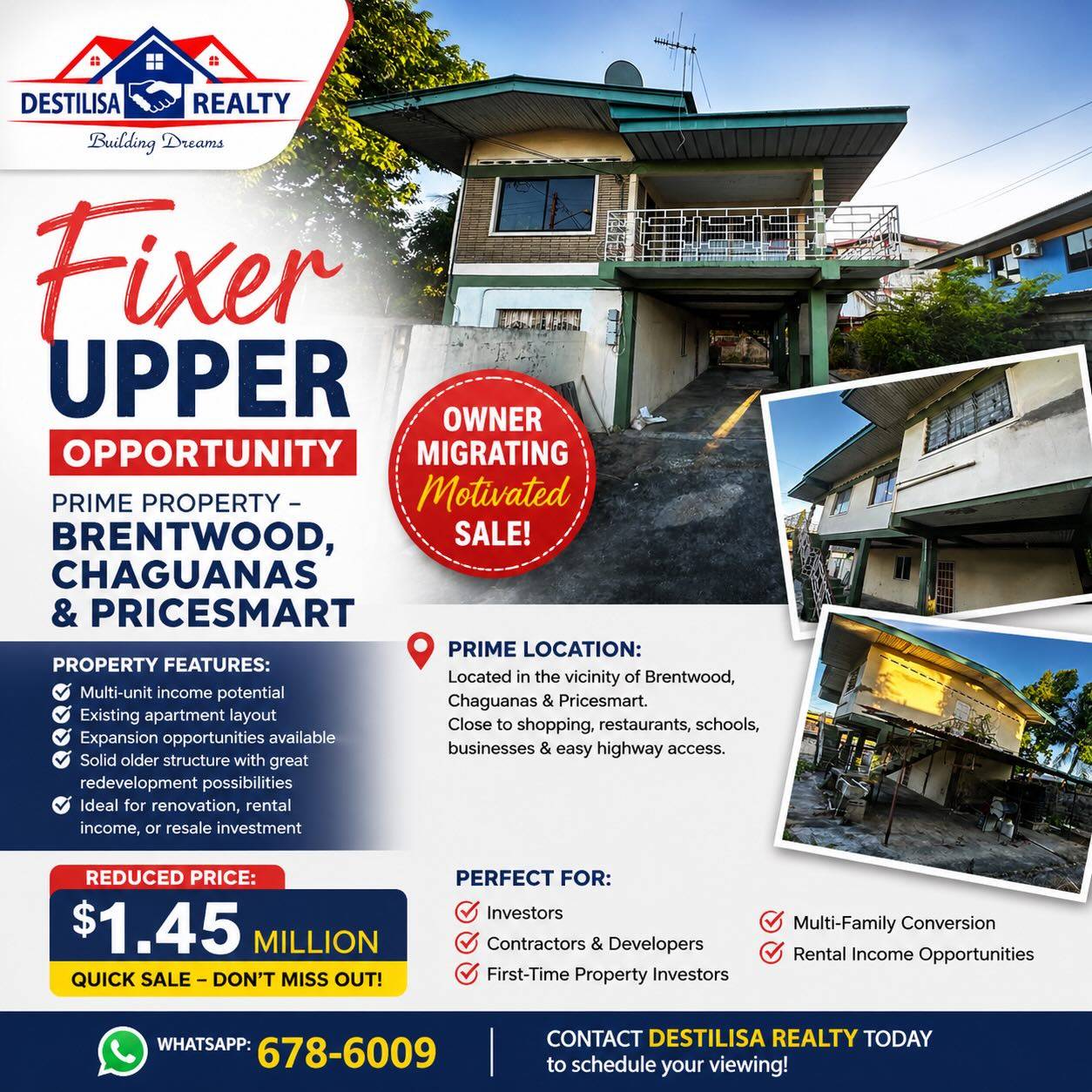 Fixer Upper Property for Sale ( Brentwood Chaguanas )