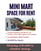 Minimart Space for Rent