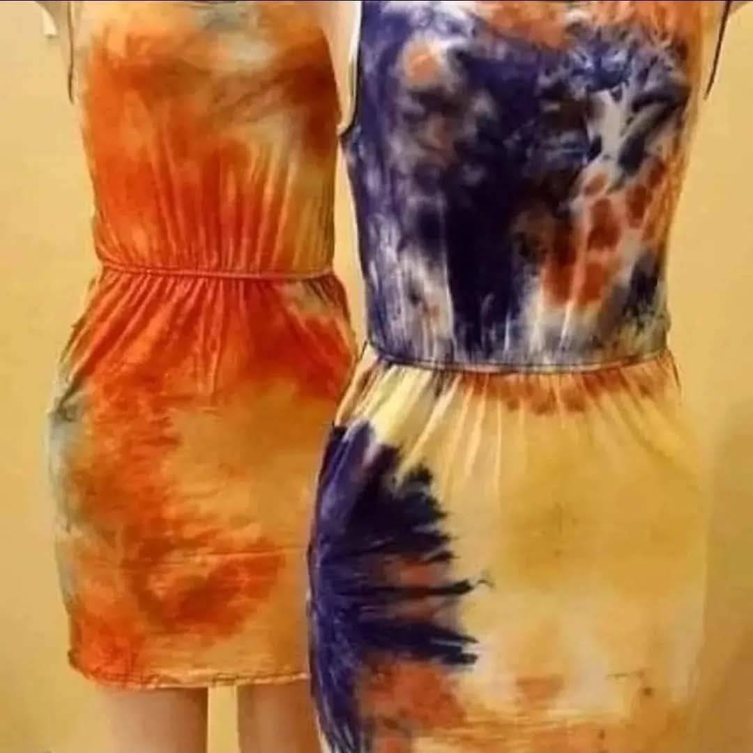Ladies Short Tye Dye Dresses