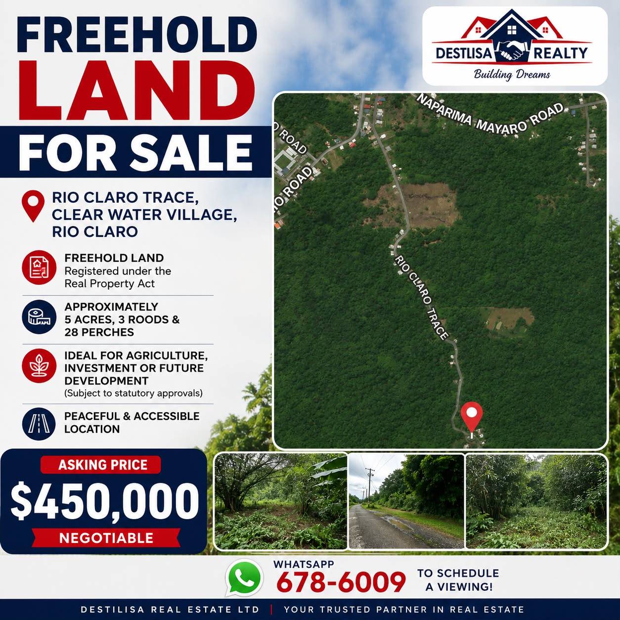 5 Acres of Freehold Land for Sale in Rio Claro