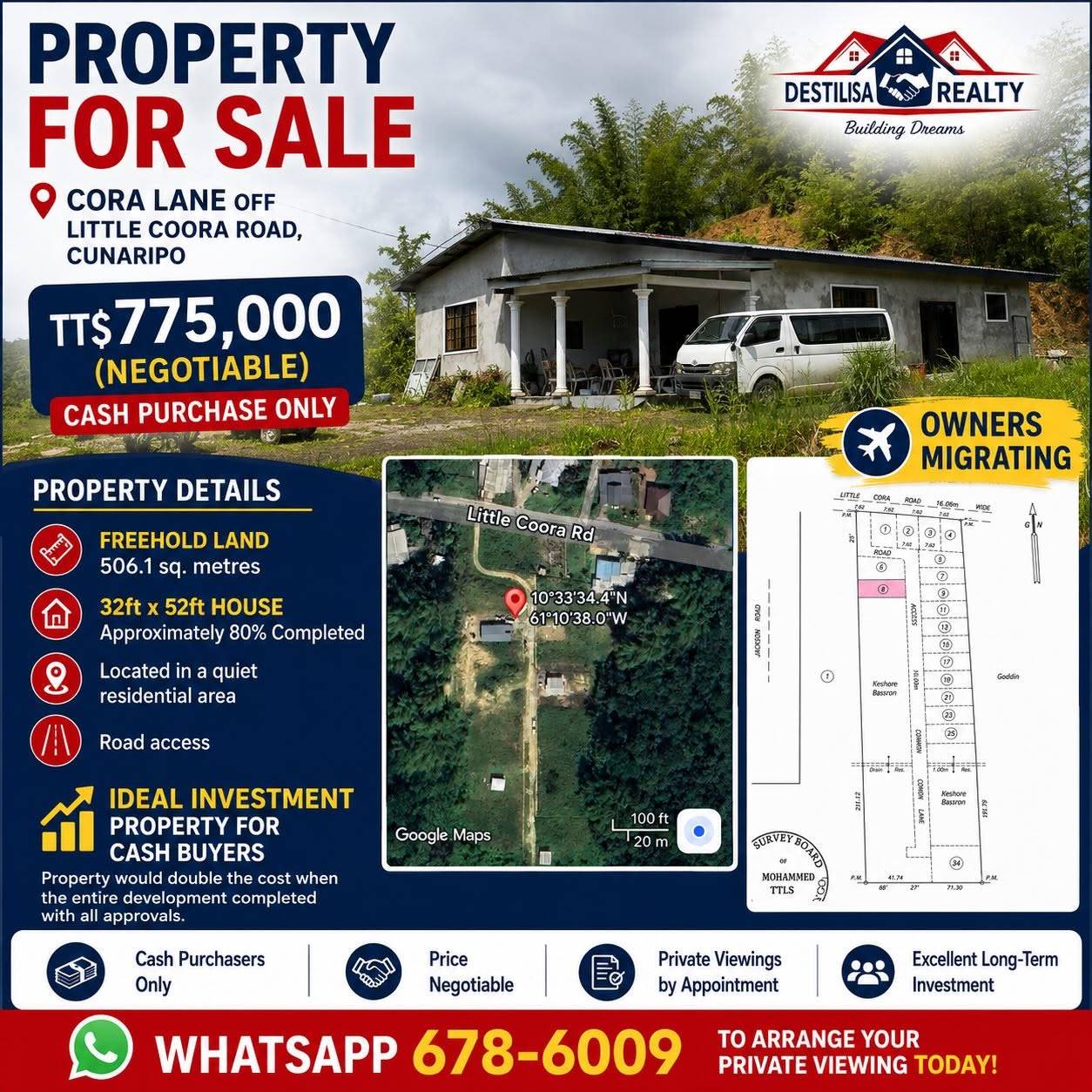 Land for Sale in Cunaripo 506.1 sq meters