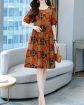 Allover Print Crew Neck Dress