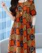 Allover Print Crew Neck Dress
