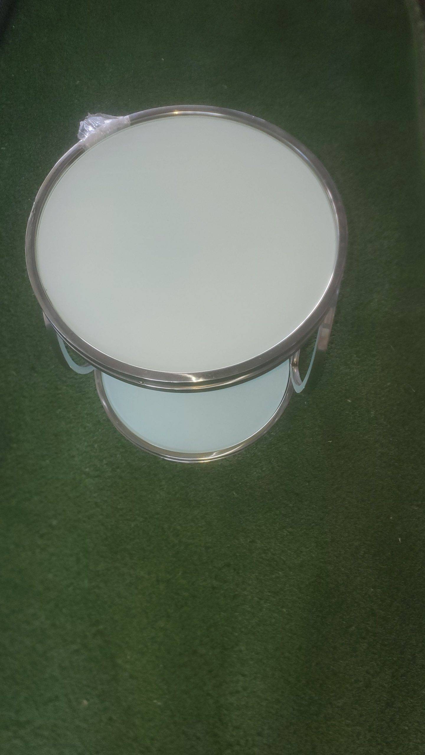 BRAND NEW 2-TIER GLASS TABLE FOR SALE