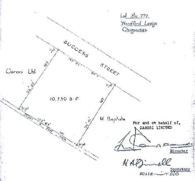 Plot for sale at Chaguanas, Trinidad